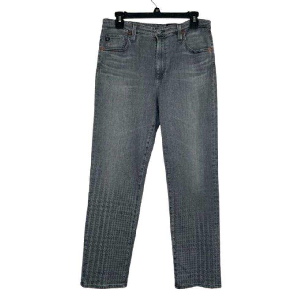AG Adriano Goldschmied "The Isabelle" high rise straight crop gray jeans sz 31R